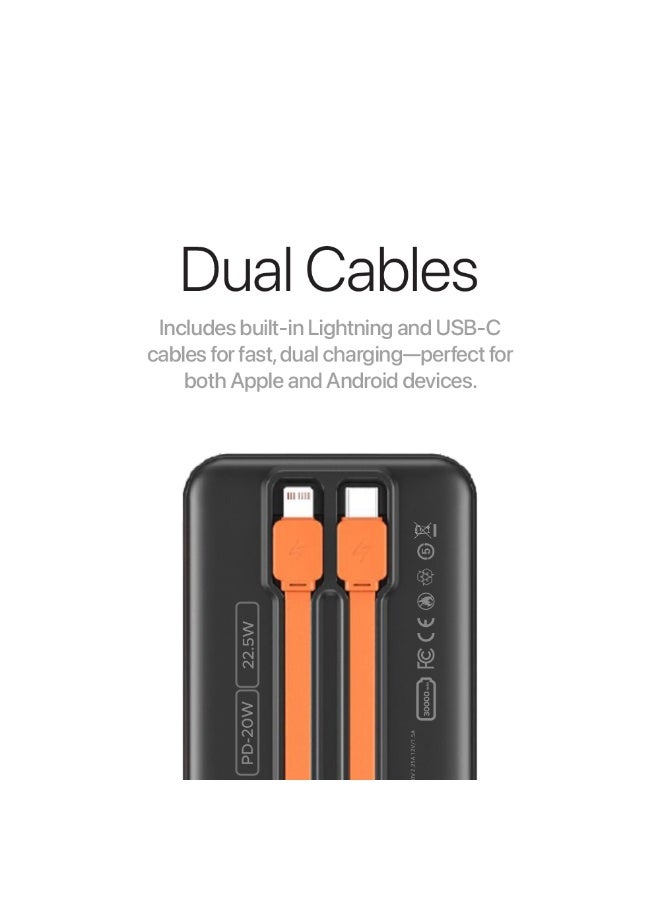LYCKA Scoop 30PD 30,000mAh Power Bank – 20W PD Fast Charging, 22.5W QC Power, High-Capacity Portable Charger for Smartphones, Tablets & Gaming – Sleek & Reliable Travel Essential - Image 4